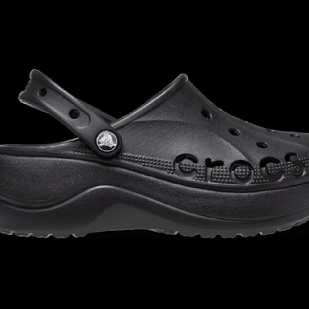 Crocs Baya Platform Clogs Black 1.6-inch Platform Womens Size US 10 EU 41-42 New